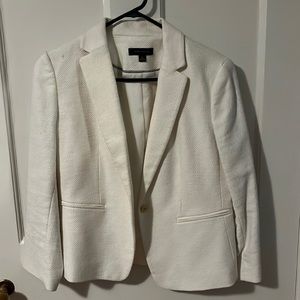 Winter white Ann Taylor cropped/hip length/3/4 sleeve blazer